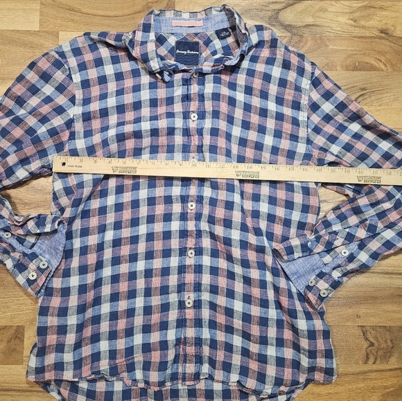Tommy Bahama Mens L Shirt Linen Plaid Button Front Long Sleeve Casual - Picture 5 of 8